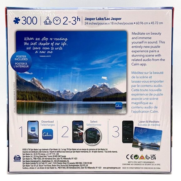 Calm Mindful Puzzle Jasper Lake 300-Piece 24"x18" Includes 30-Day App & Poster - Picture 2 of 15